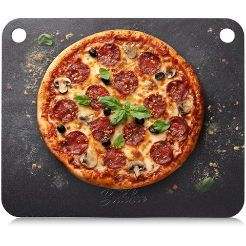 BOACHEE front view of pizza steel showing flat cooking surface and even finish for faster baking
