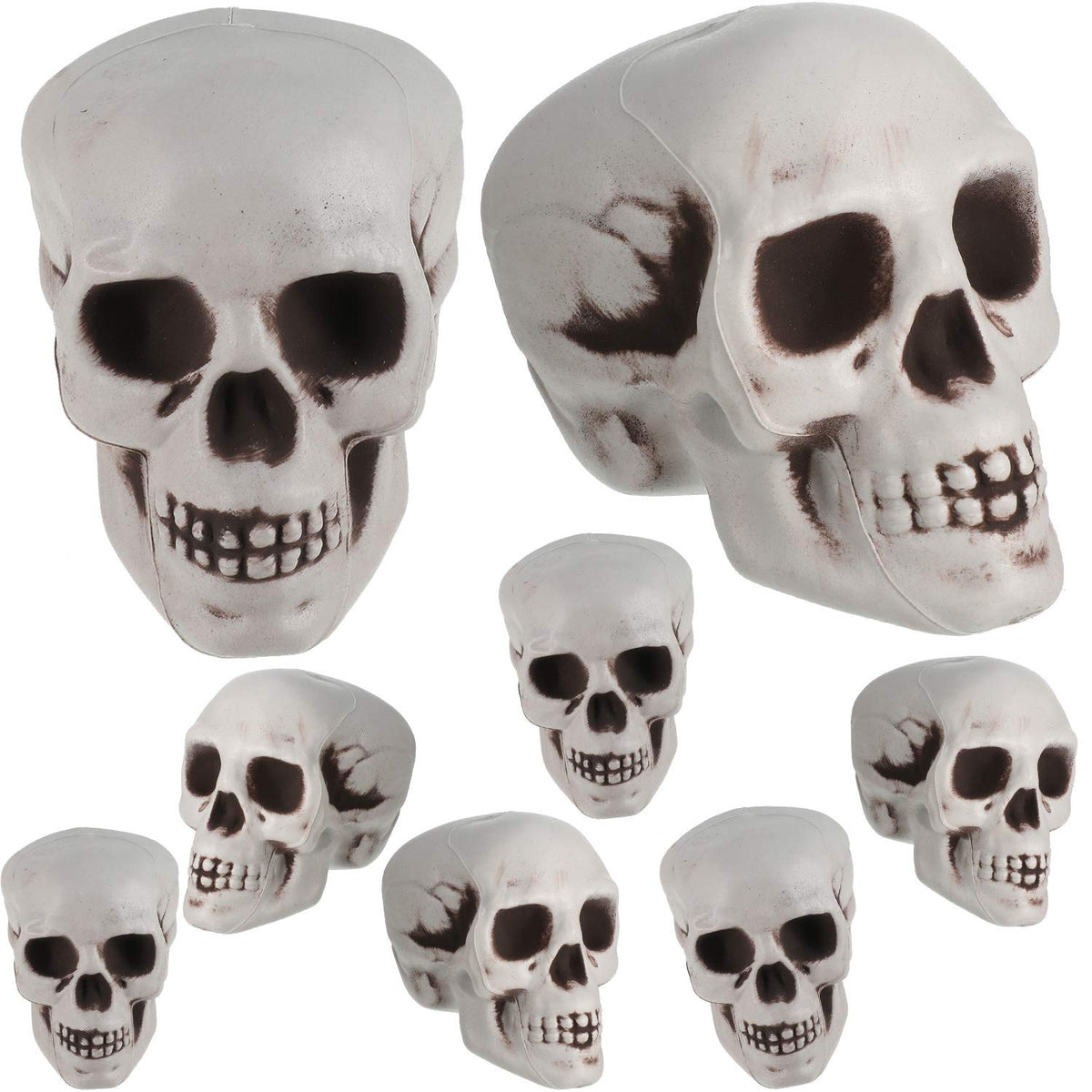 Boao front view of eight skulls showing realistic detail and easy decorating