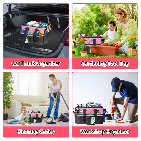Boczif caddy beside cleaning tools to show scale and practical capacity