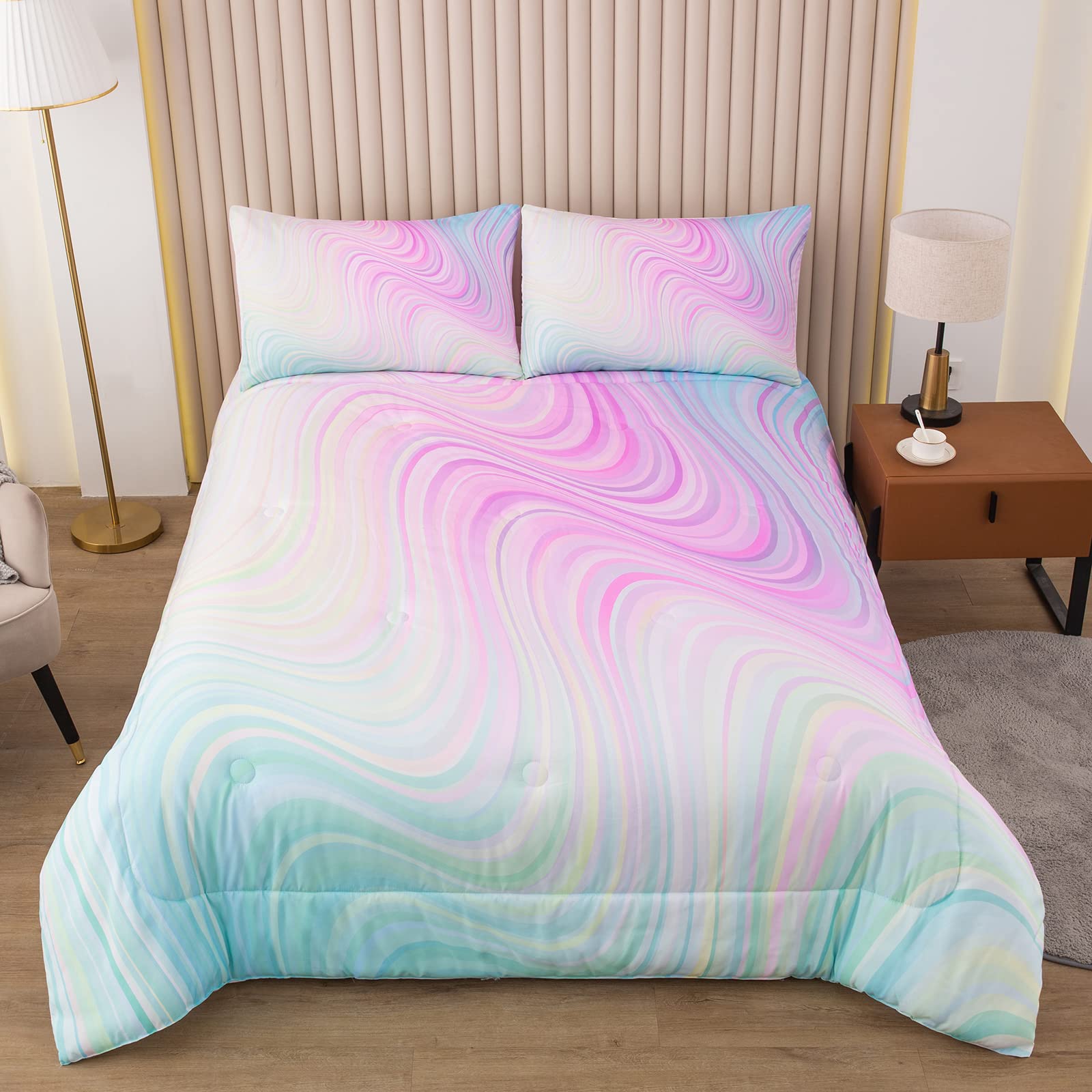 Bodhi pillow and comforter detail highlighting print continuity and neat edges