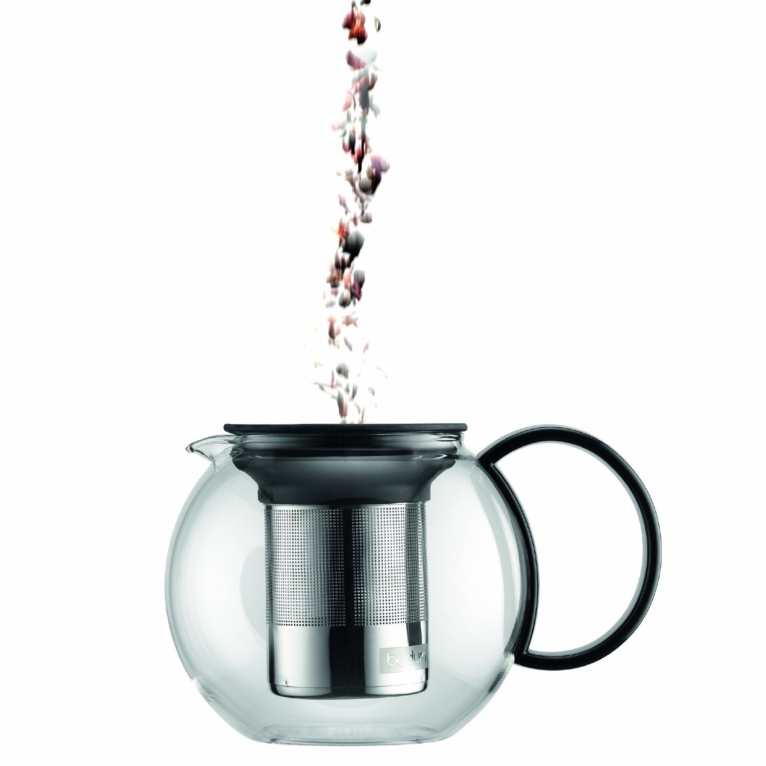 Bodum Assam stainless steel mesh filter close-up, keeps leaves contained