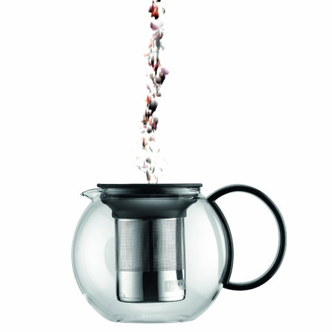 Bodum Assam stainless steel mesh filter close-up, keeps leaves contained