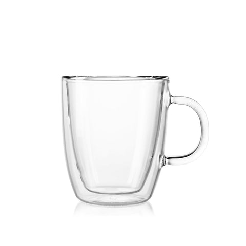 bodum mug in use with espresso shot showcasing crema and visual appeal