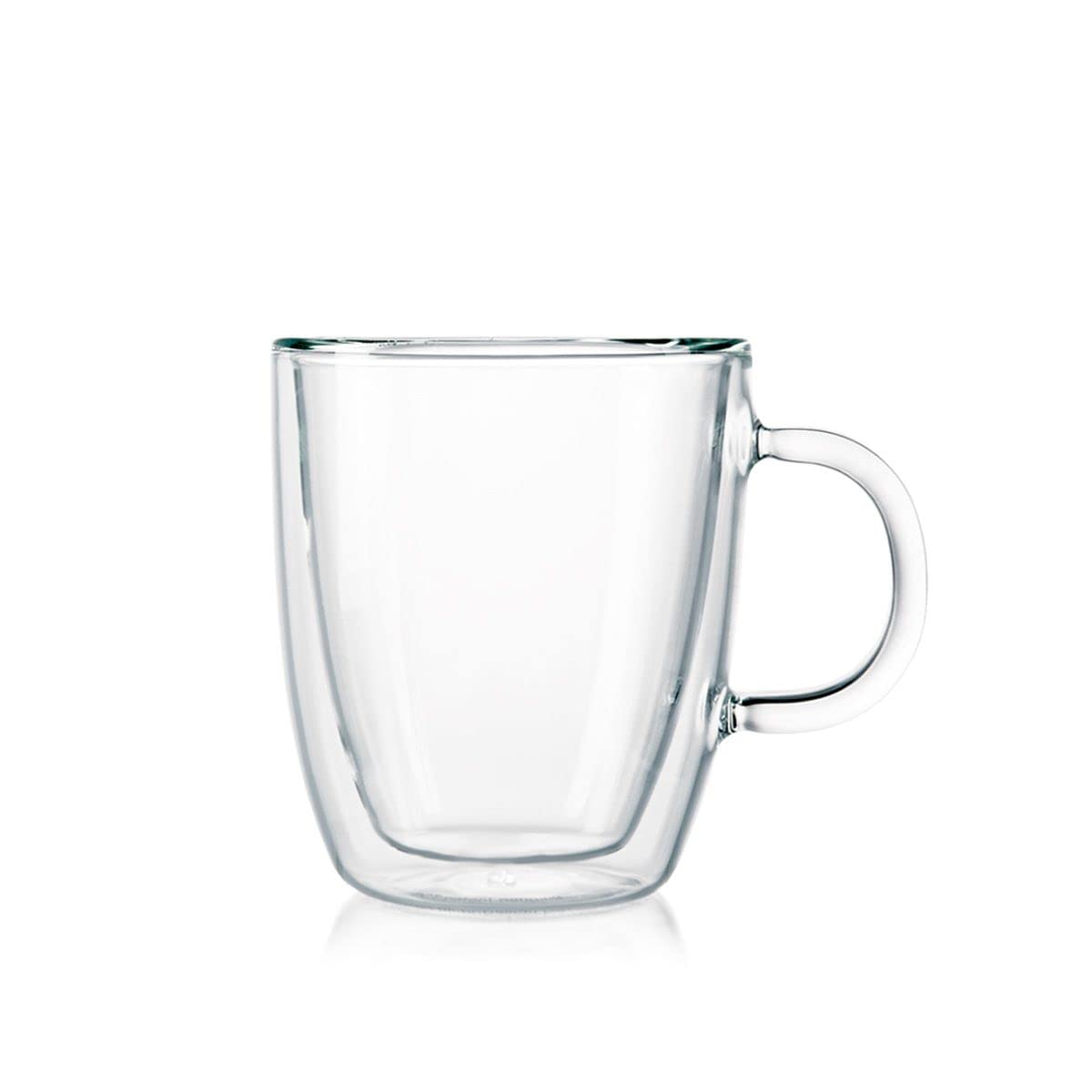 Bodum Bistro with espresso shot showing crema presentation and temperature retention
