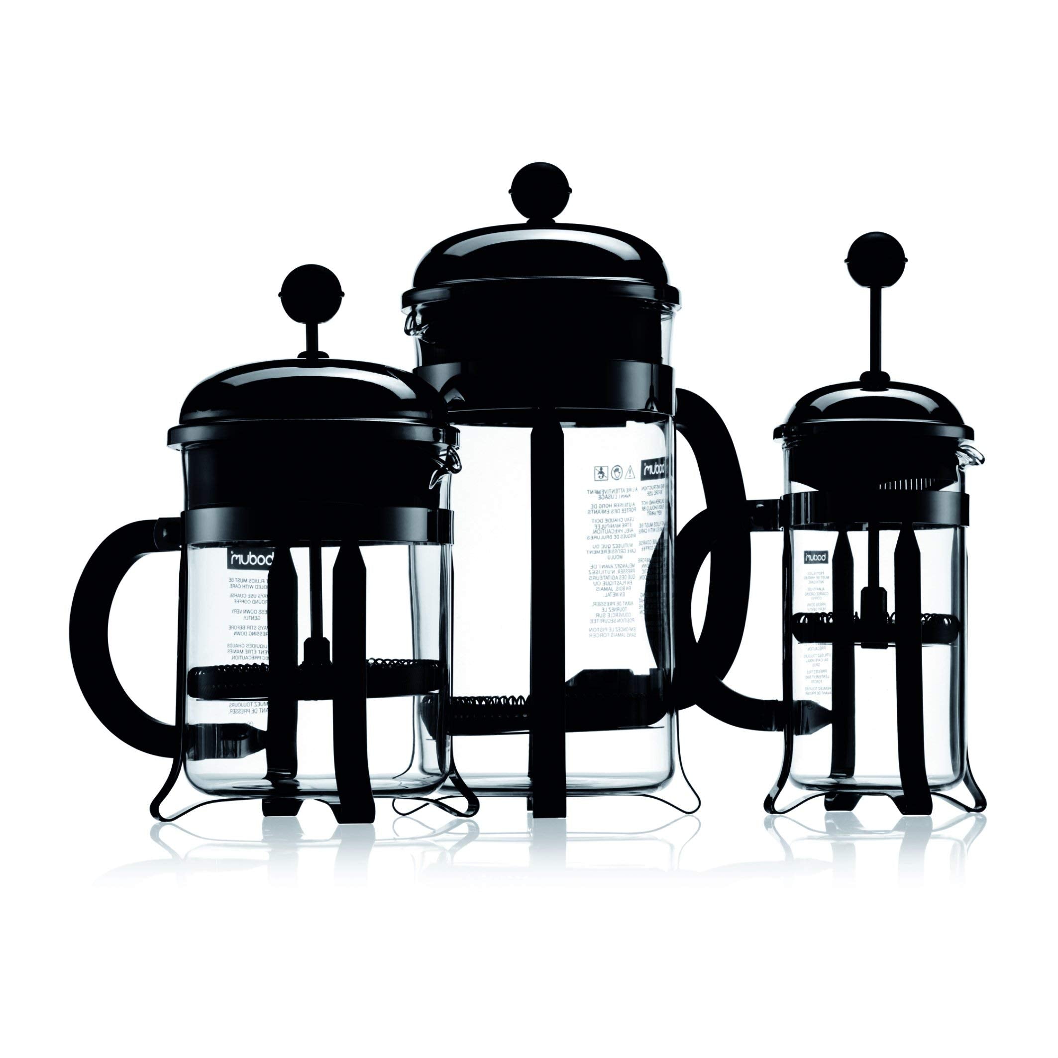 Bodum Chambord pouring coffee in kitchen setting demonstrating easy serving and compact size