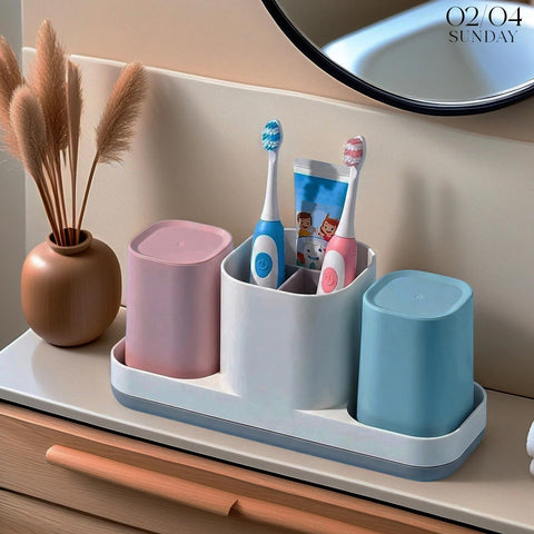 Boershun electric toothbrush placed in holder for hands-free, organized storage