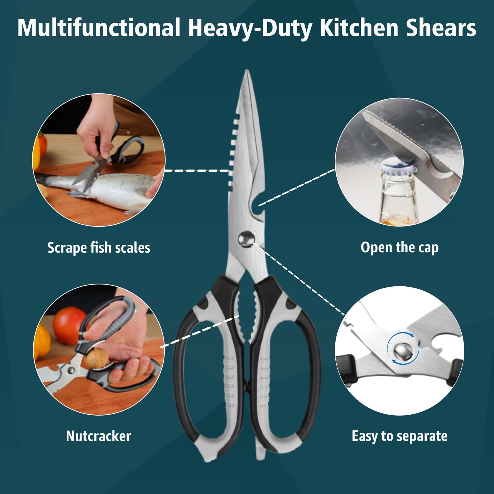 BoFuYuan built-in bottle opener and nutcracker on handle for extra utility