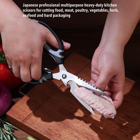 BoFuYuan serrated stainless steel edge close-up for improved grip when cutting