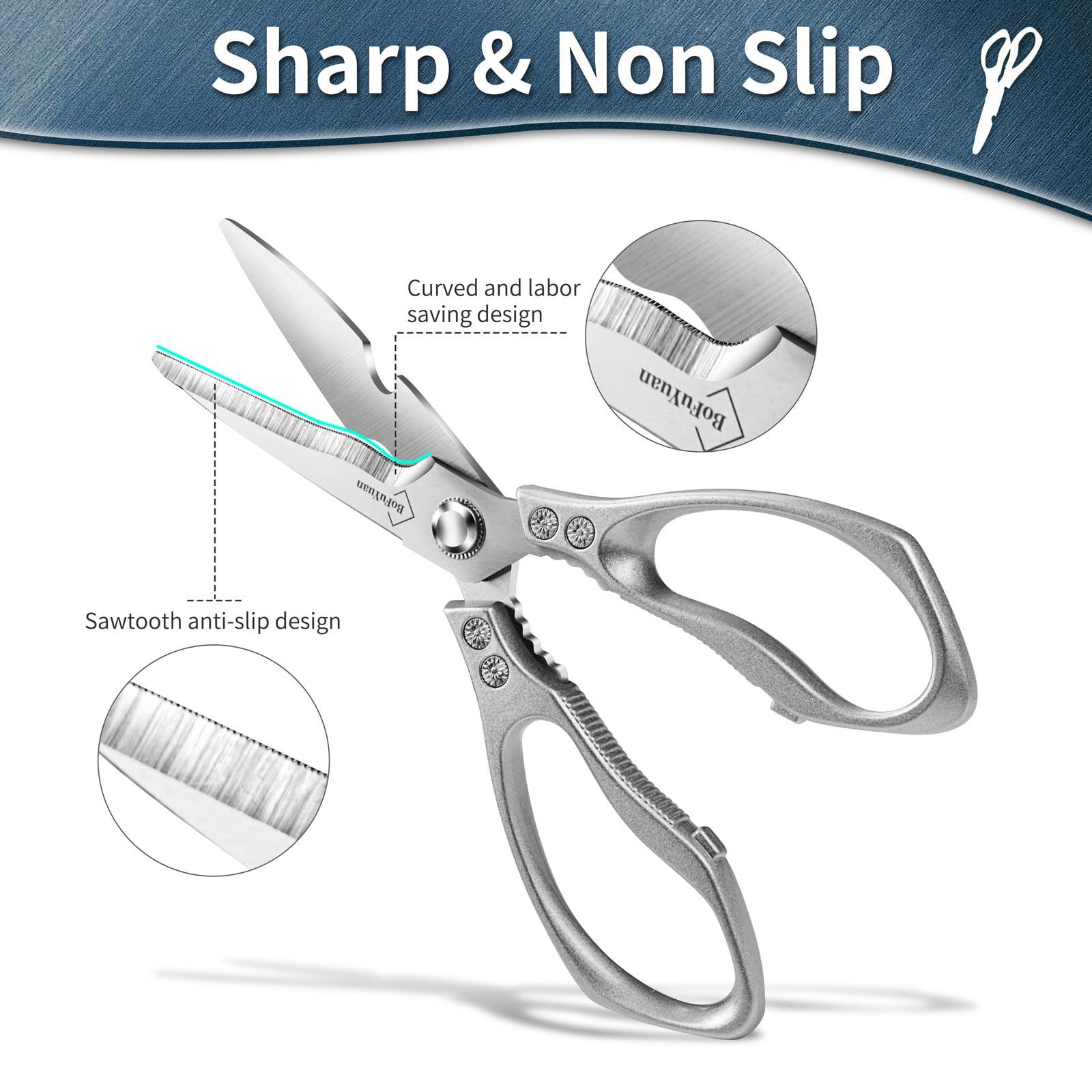 BoFuYuan shears cutting chicken showing cleaner, faster prep