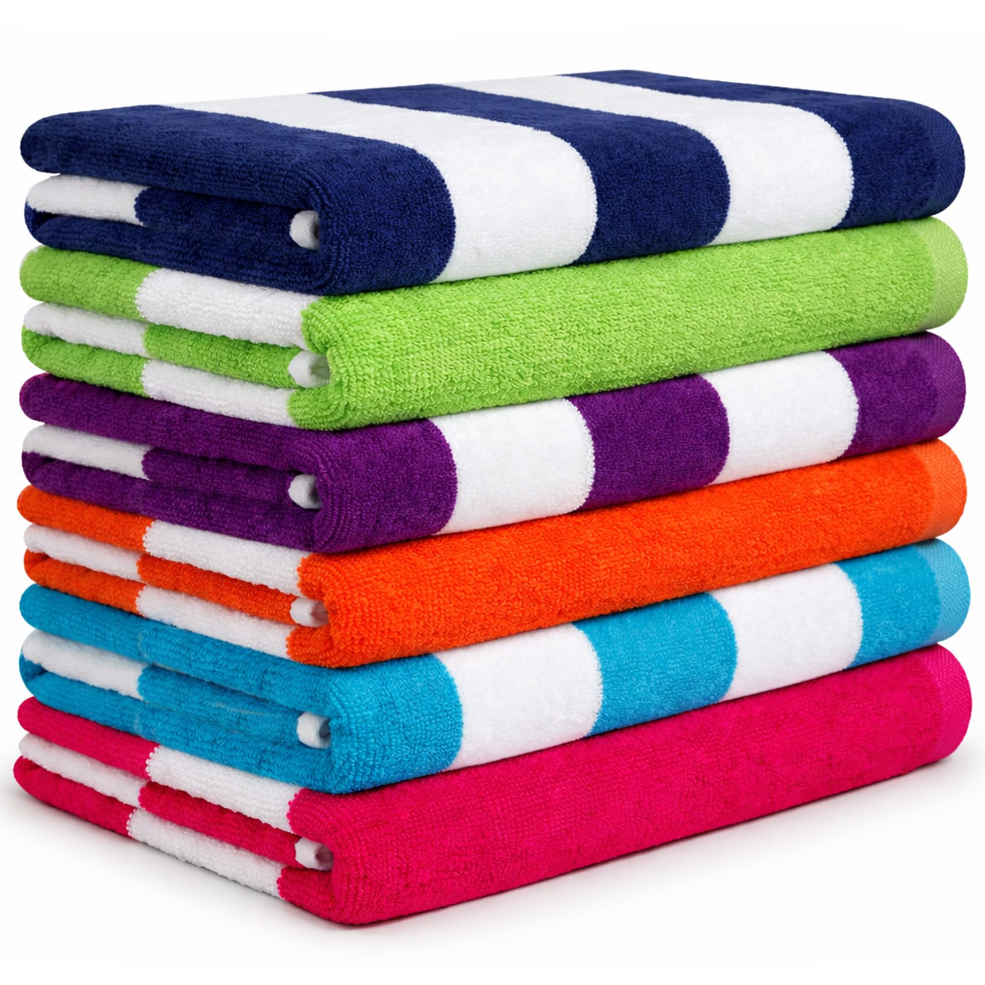 BolBom front view of six vibrant towels showing variety and ready-to-use convenience