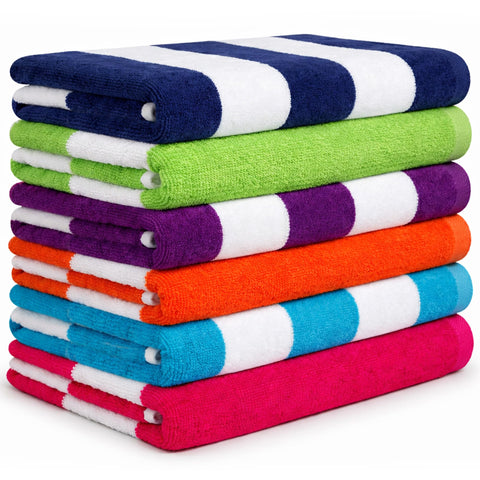 BolBom front view of six vibrant towels showing variety and ready-to-use convenience