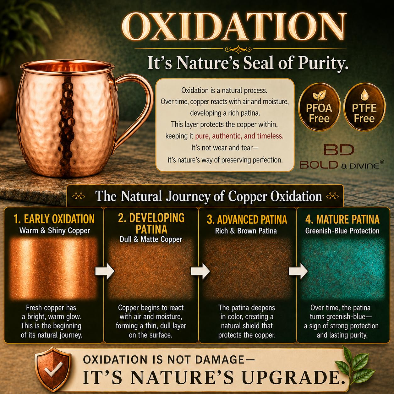 BOLD & DIVINE side profile mug highlighting barrel shape for better cold retention