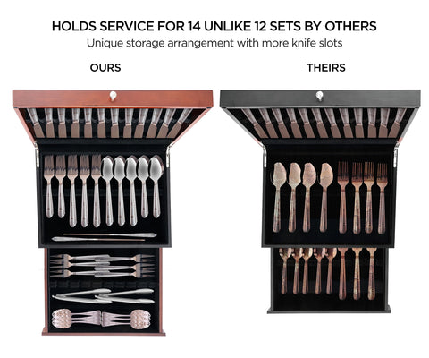 boldworks drawer with serving utensils demonstrating extra storage capacity