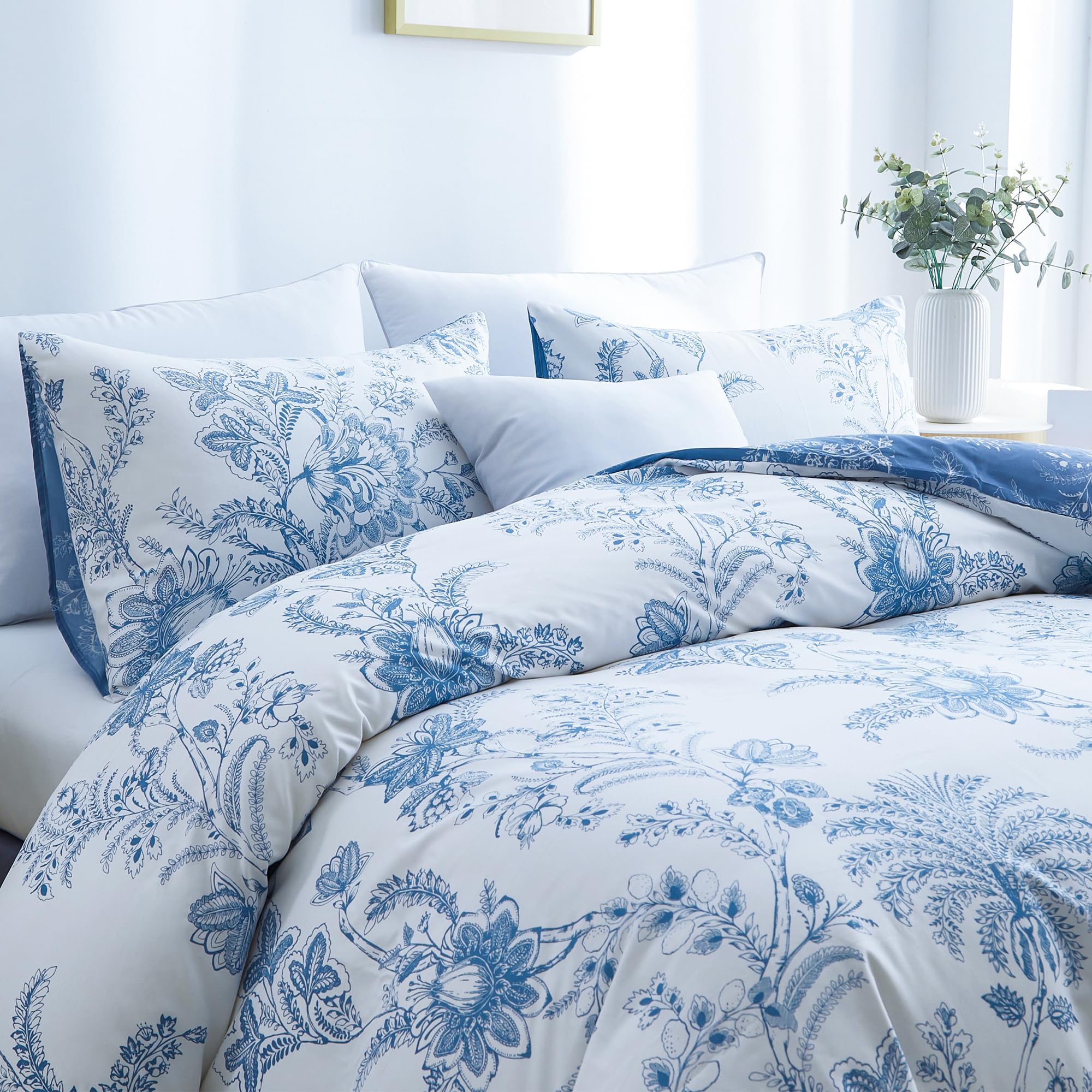 BOLINLIVING two pillow shams stacked to match duvet for coordinated bedroom styling