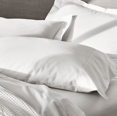 BOLL & BRANCH hem detail showing 7-inch hem for a tailored refined edge