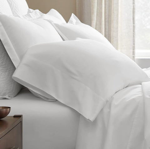 BOLL & BRANCH close-up of fabric weave highlighting smooth breathable texture