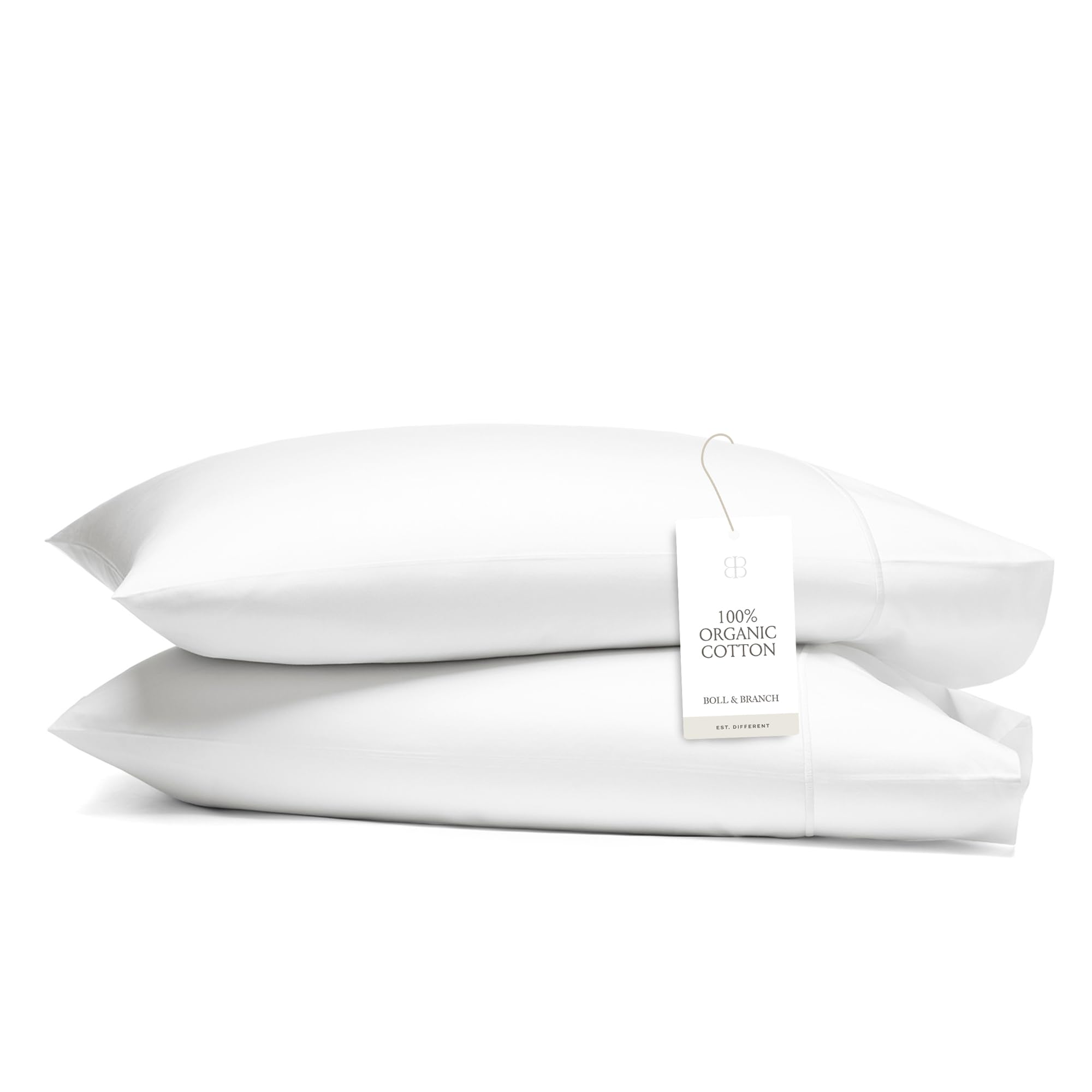BOLL & BRANCH front packaging showing white pillowcases and premium presentation