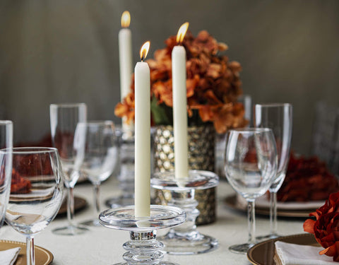 BOLSIUS candles on a dinner table enhancing warm dining atmosphere