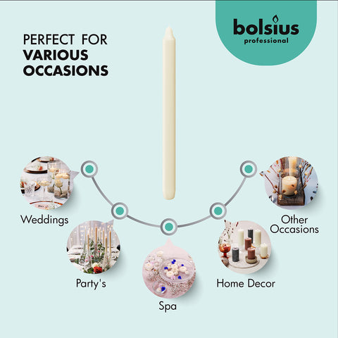BOLSIUS candles arranged in a candelabra emphasizing elegant lighting