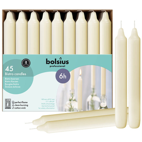 BOLSIUS front box packaging showing 45-count bulk convenience