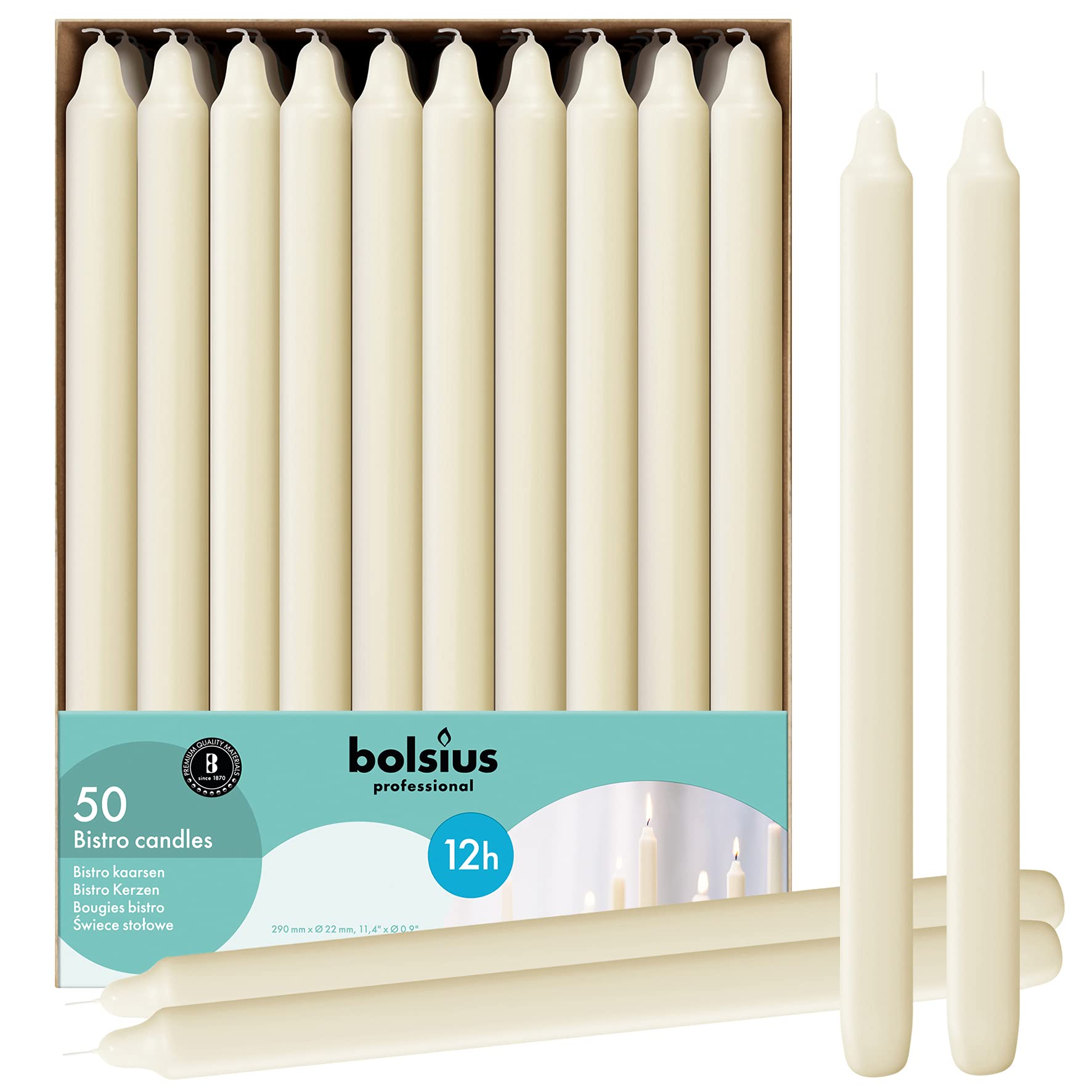 BOLSIUS front packaging of 50-pack showing value and quantity