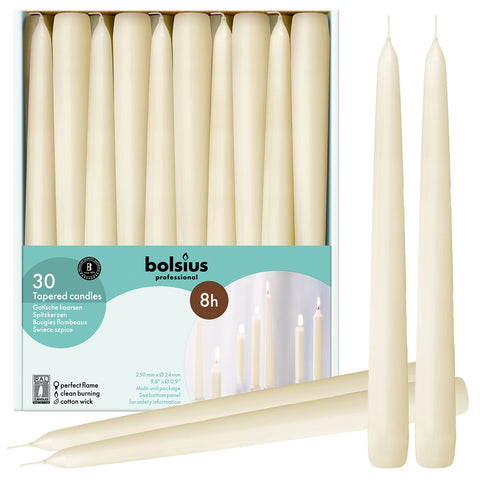 BOLSIUS front packaging showing 30 tapers for easy storage