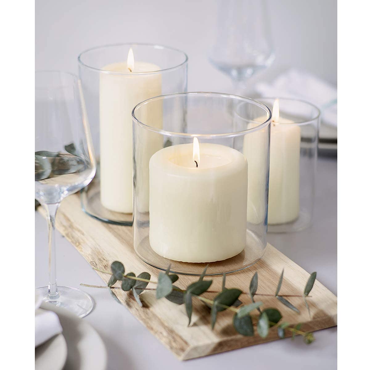 Bolsius 2x3 inch candle beside a ruler to show scale and compact pillar dimensions
