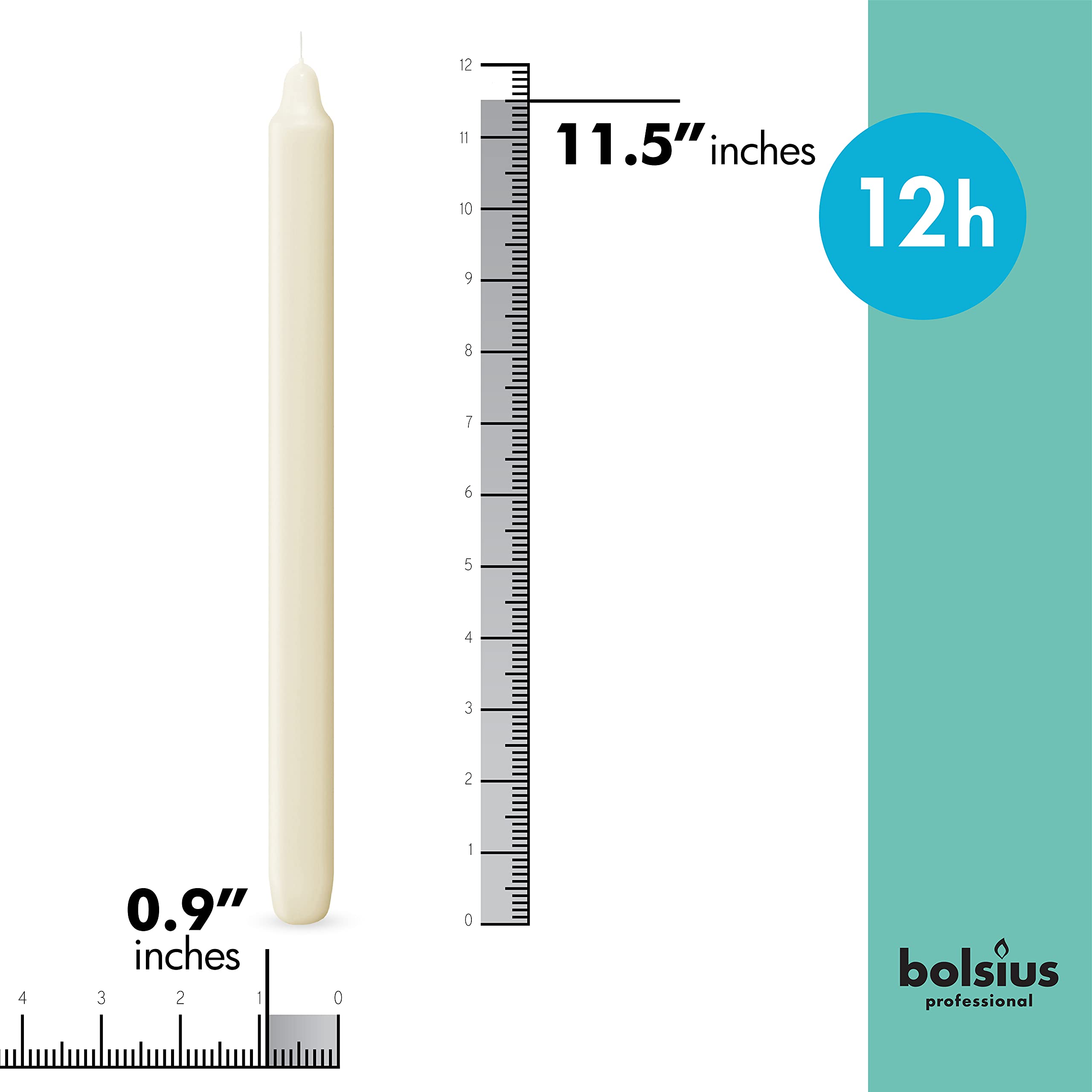BOLSIUS single 11.5 inch candle close-up showing smooth finish