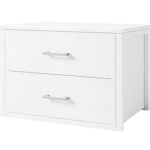 BOLUO front view of 2-drawer dresser showing compact modern design and neat storage