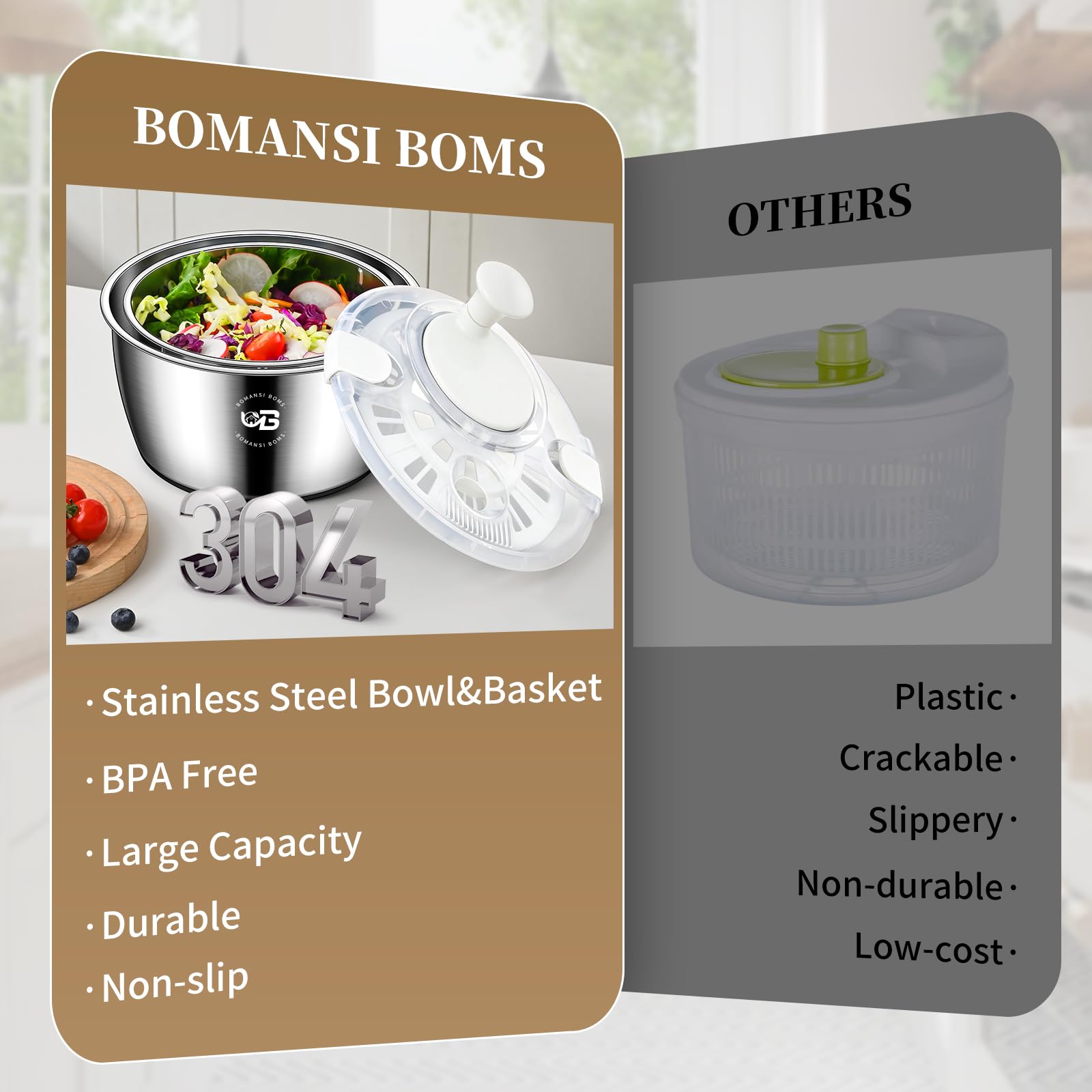 BOMANSI BOMS silicone non-slip base detail for countertop grip and wobble prevention
