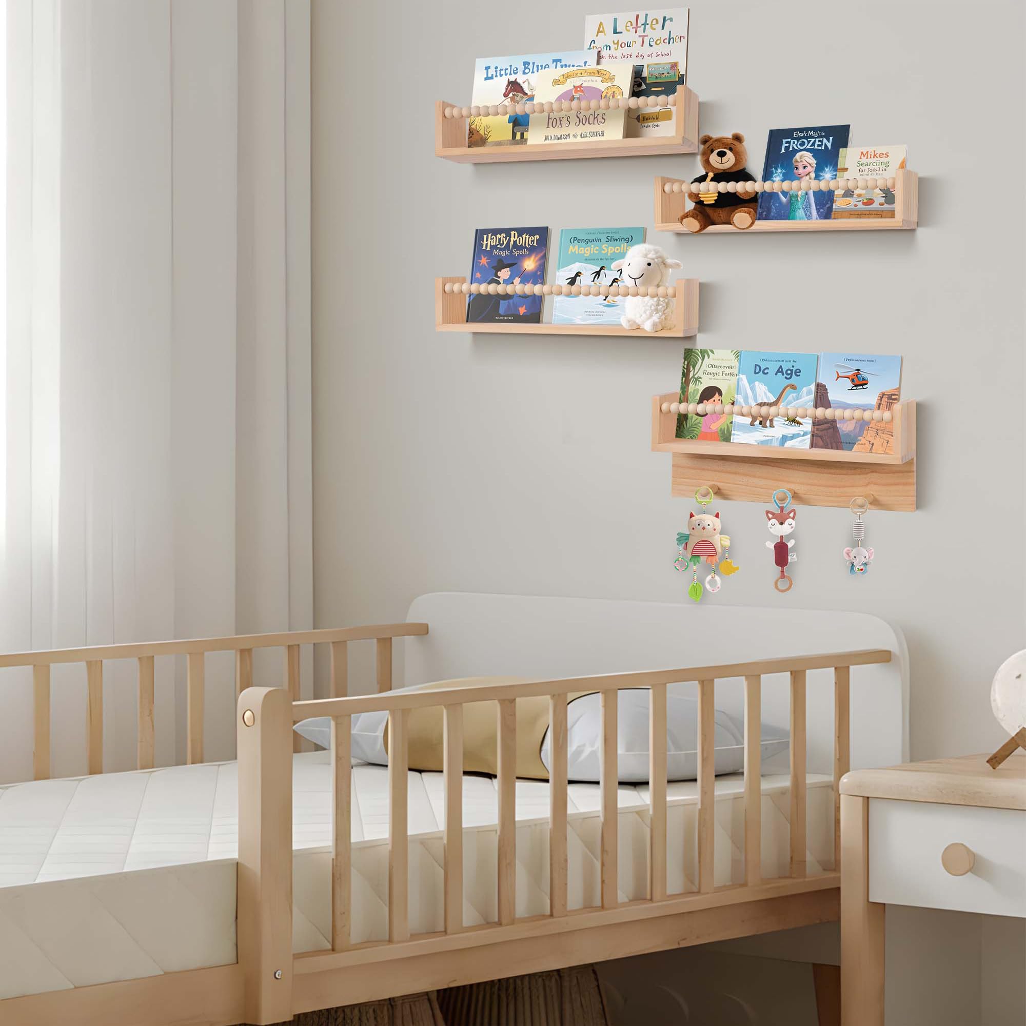 BOMID shelf holding picture books enabling easy child access and organization