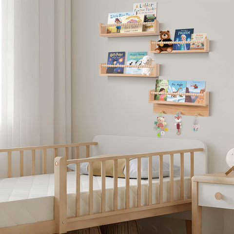 BOMID shelf holding picture books enabling easy child access and organization