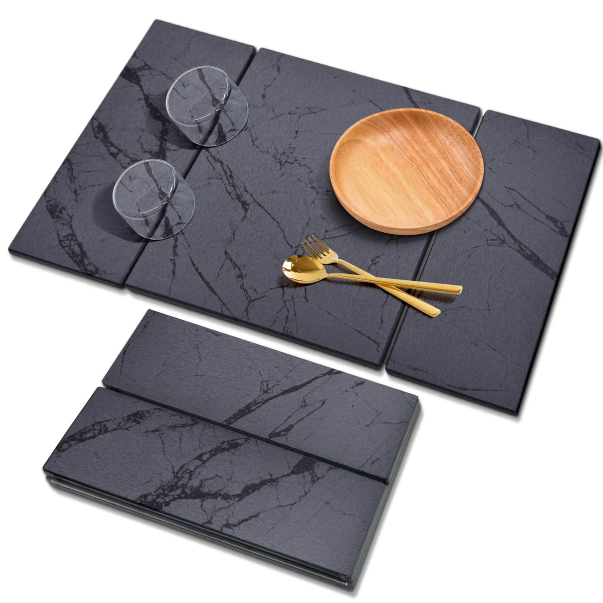 BOMOKS front view mat showing full drying area and clean countertop benefit