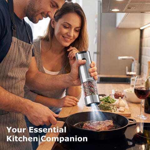 Bonsenkitchen next to a kitchen knife for scale showing compact size