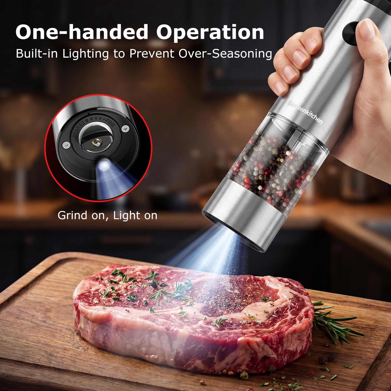 Bonsenkitchen clear 95ml reservoir close-up for easy content visibility