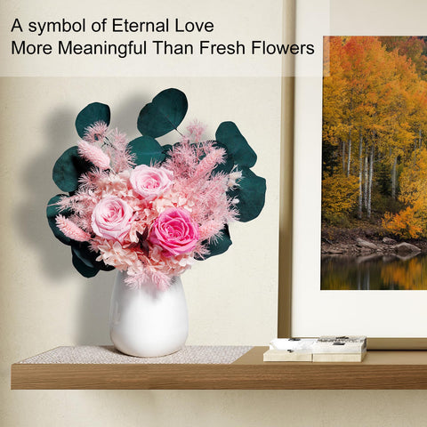Bonsion bouquet arranged in vase showing low-maintenance decor benefit
