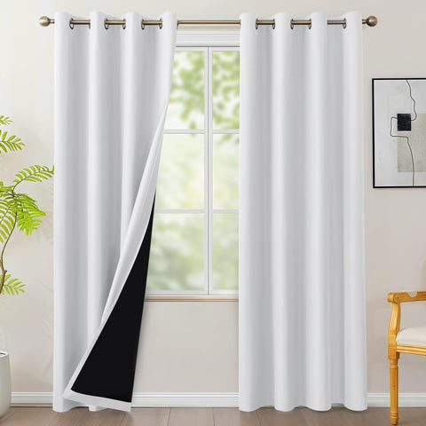 BONZER front view of four white blackout panels showing neat folds and packaging benefit
