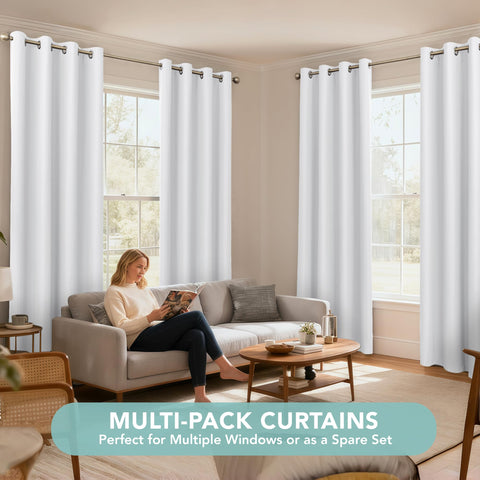 BONZER curtains beside chair showing 84 inch length for accurate scale