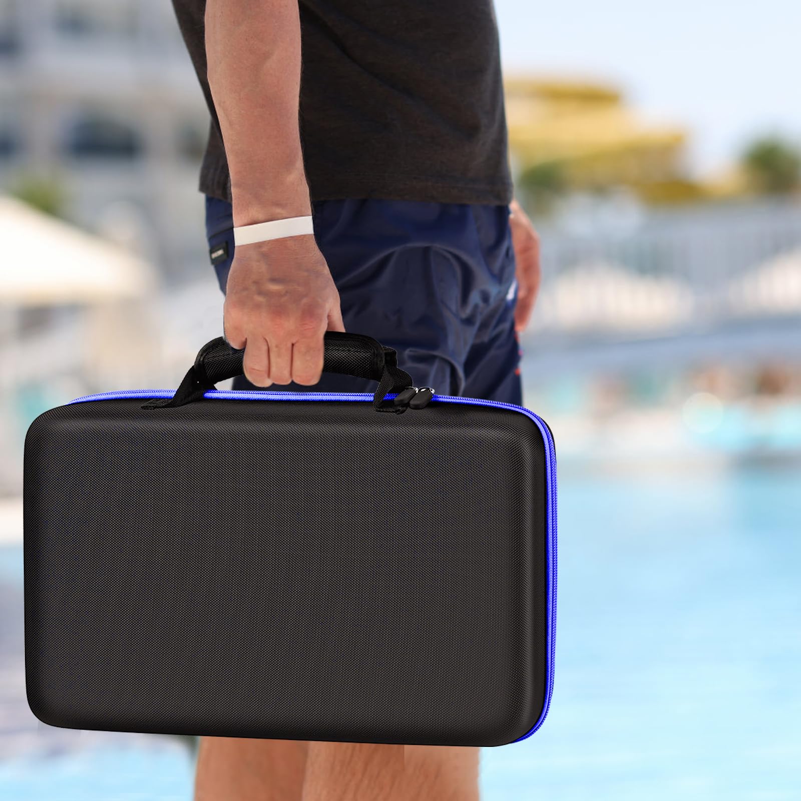 Boobowl in-use travel ready case packed with folders for secure transport