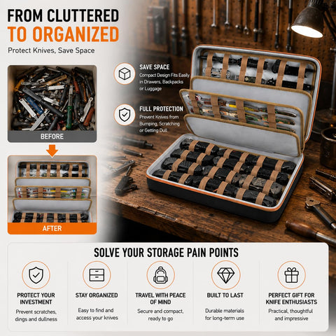 Boobowl knives in use organizer shows quick access for outdoor gear