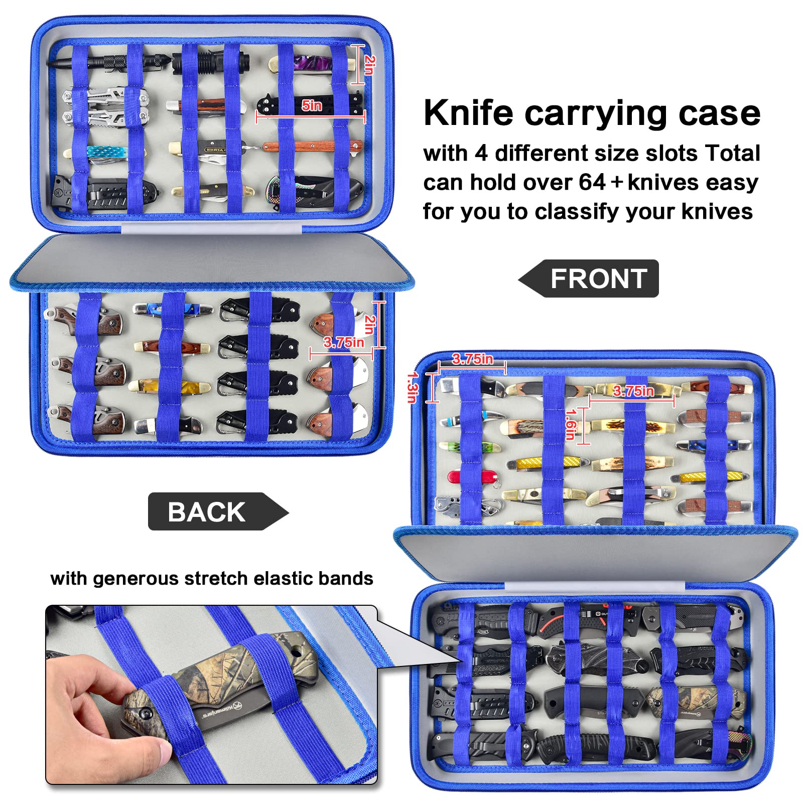 Boobowl open display with four panels showing organized knife layout and visibility