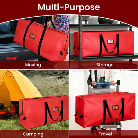 BOOPNEW red tree bag stored on garage shelf saving space and guarding against dust benefit