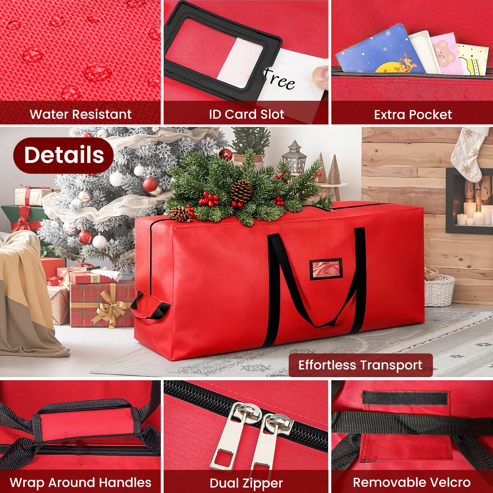 BOOPNEW side zip pocket and clear ID slot organizing lights and labels for fast identification benefit