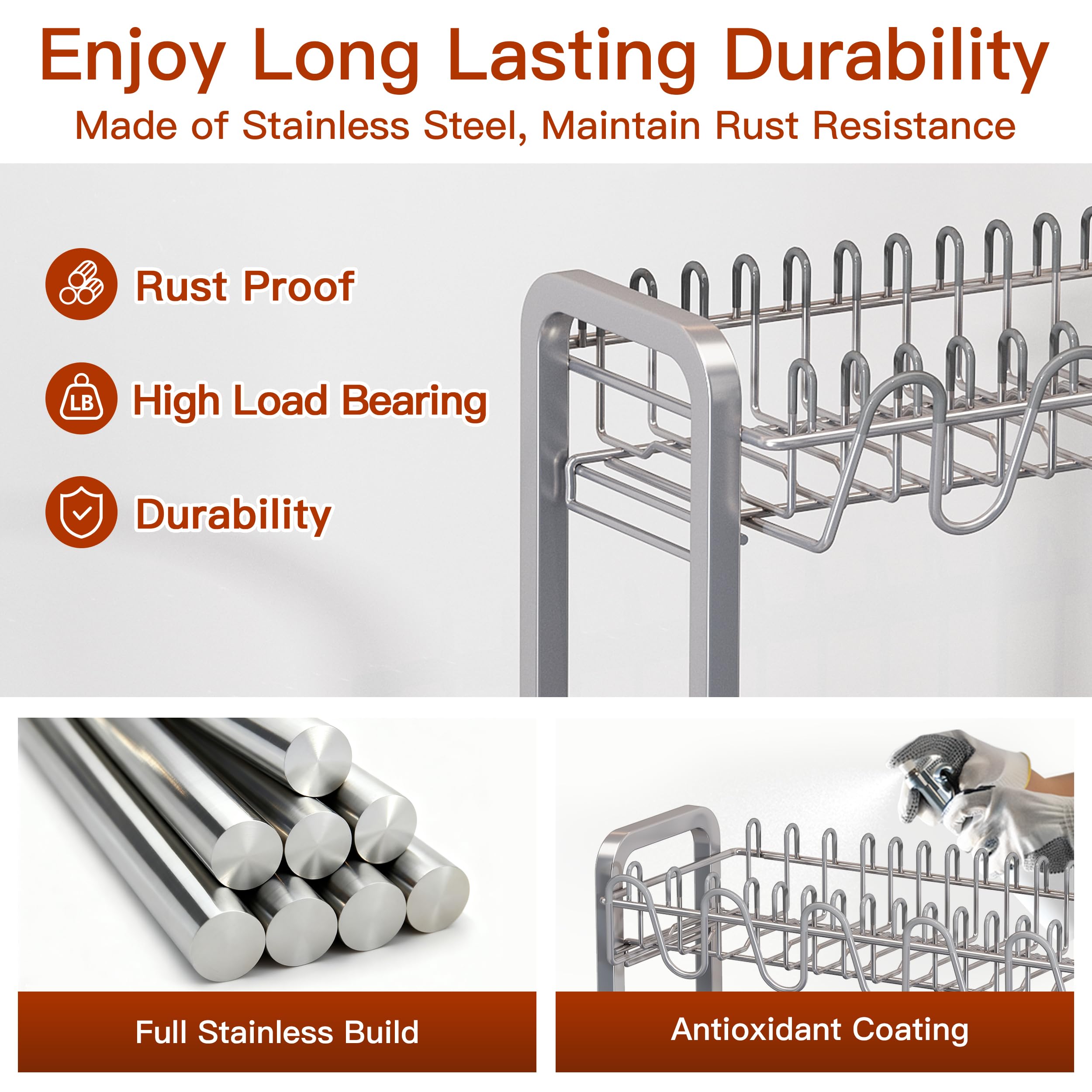 BOOSINY angled drainboard and extendable spout directing water to sink