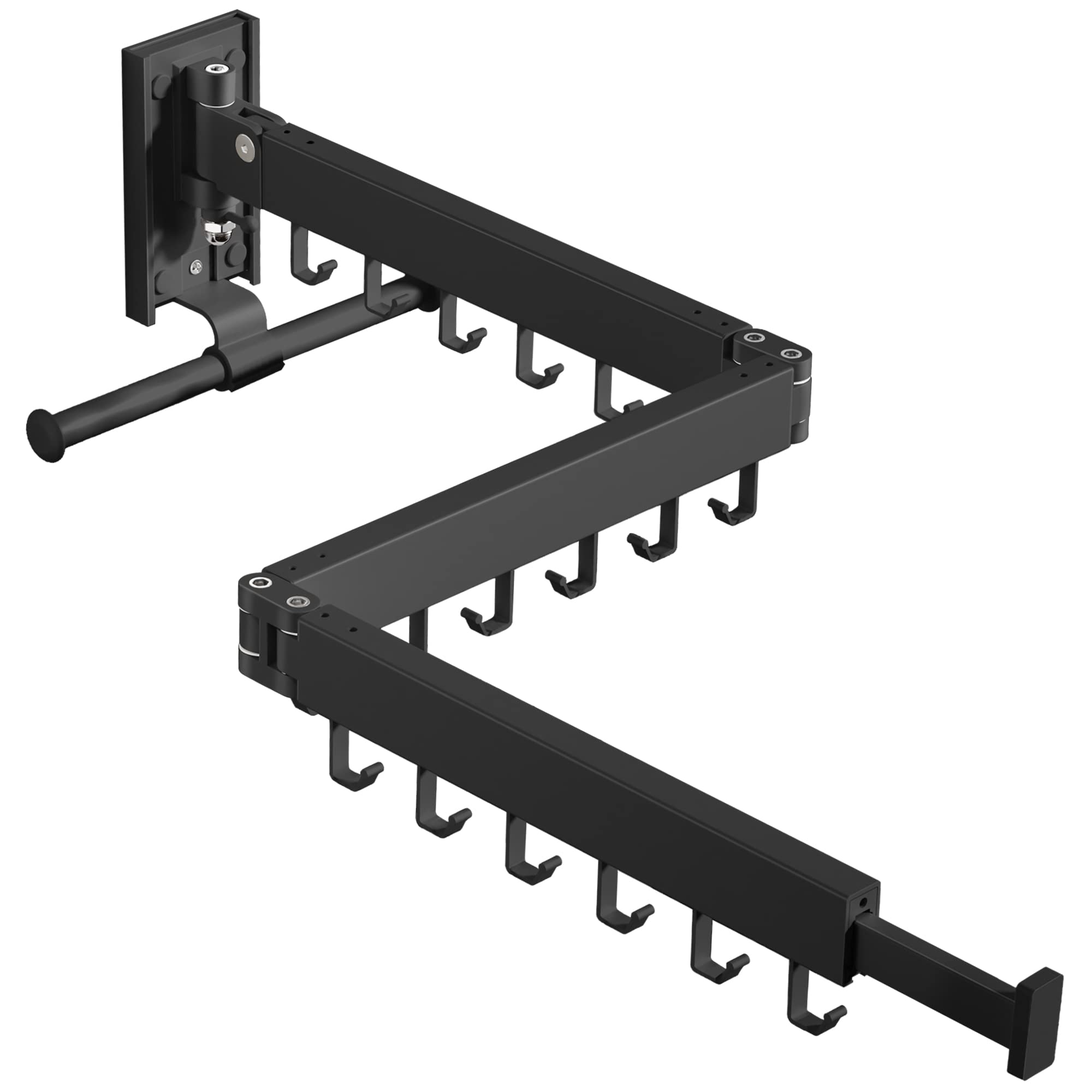 BOQORAD front view wall-mounted rack showing neat installed look and space saving