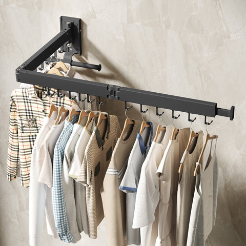 BOQORAD with hangers and clothes loaded showing high-capacity drying