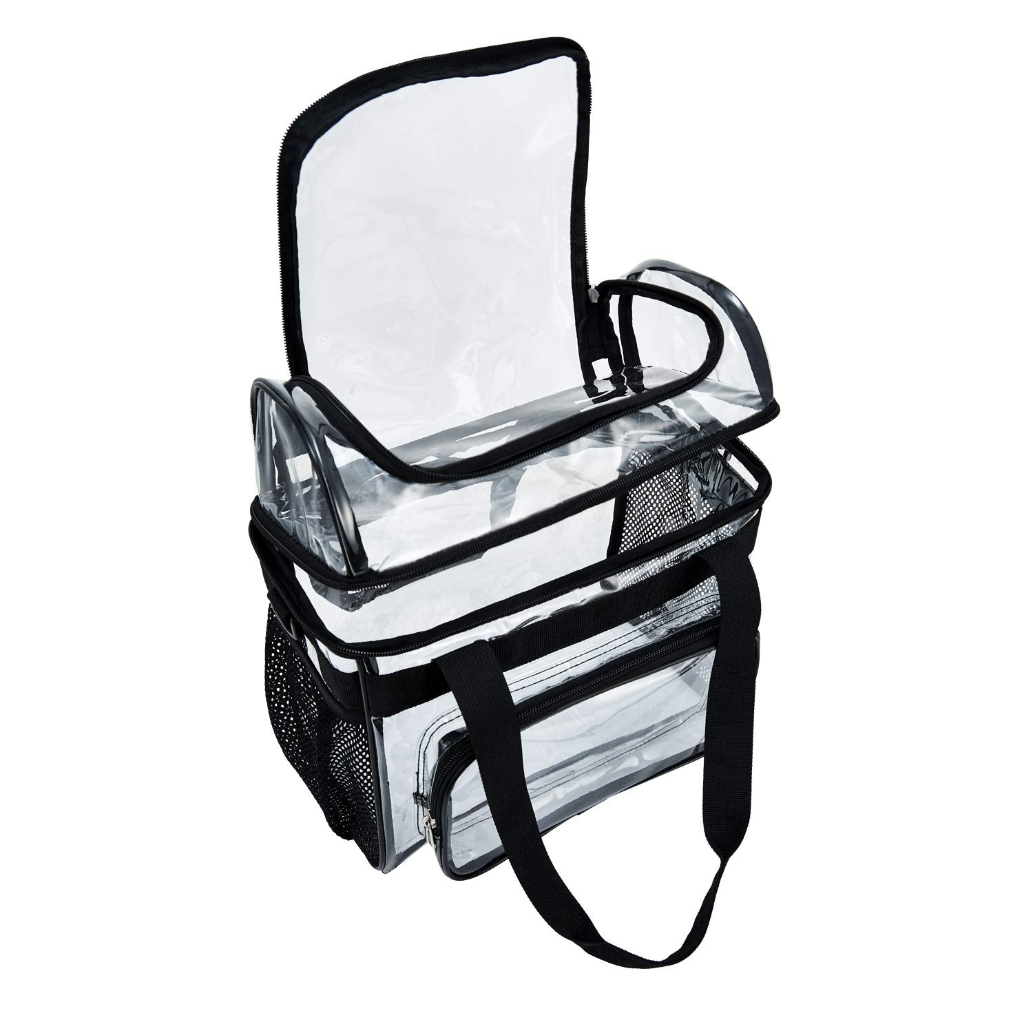 BORMELUN front view of clear lunch bag showing organized visibility benefit