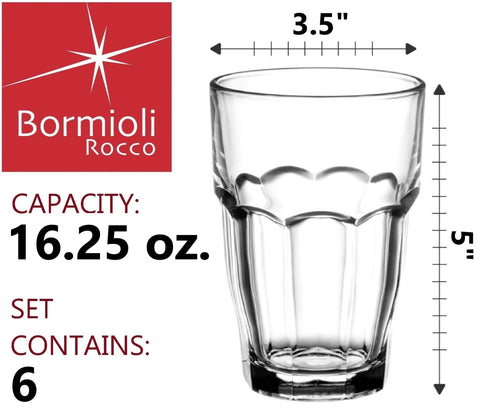 Bormioli Rocco stacked glasses saving shelf space and organized storage