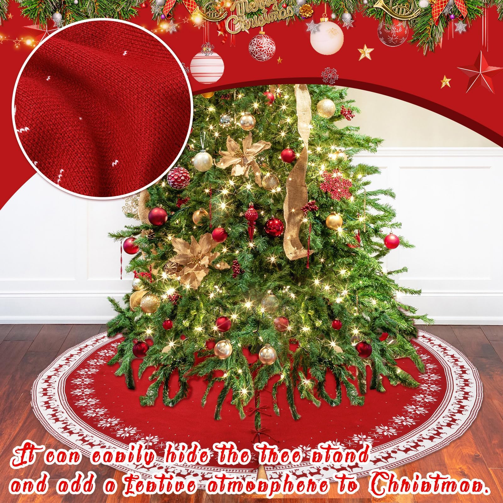 Bornerwhite snowflake and reindeer pattern close-up boosts holiday charm