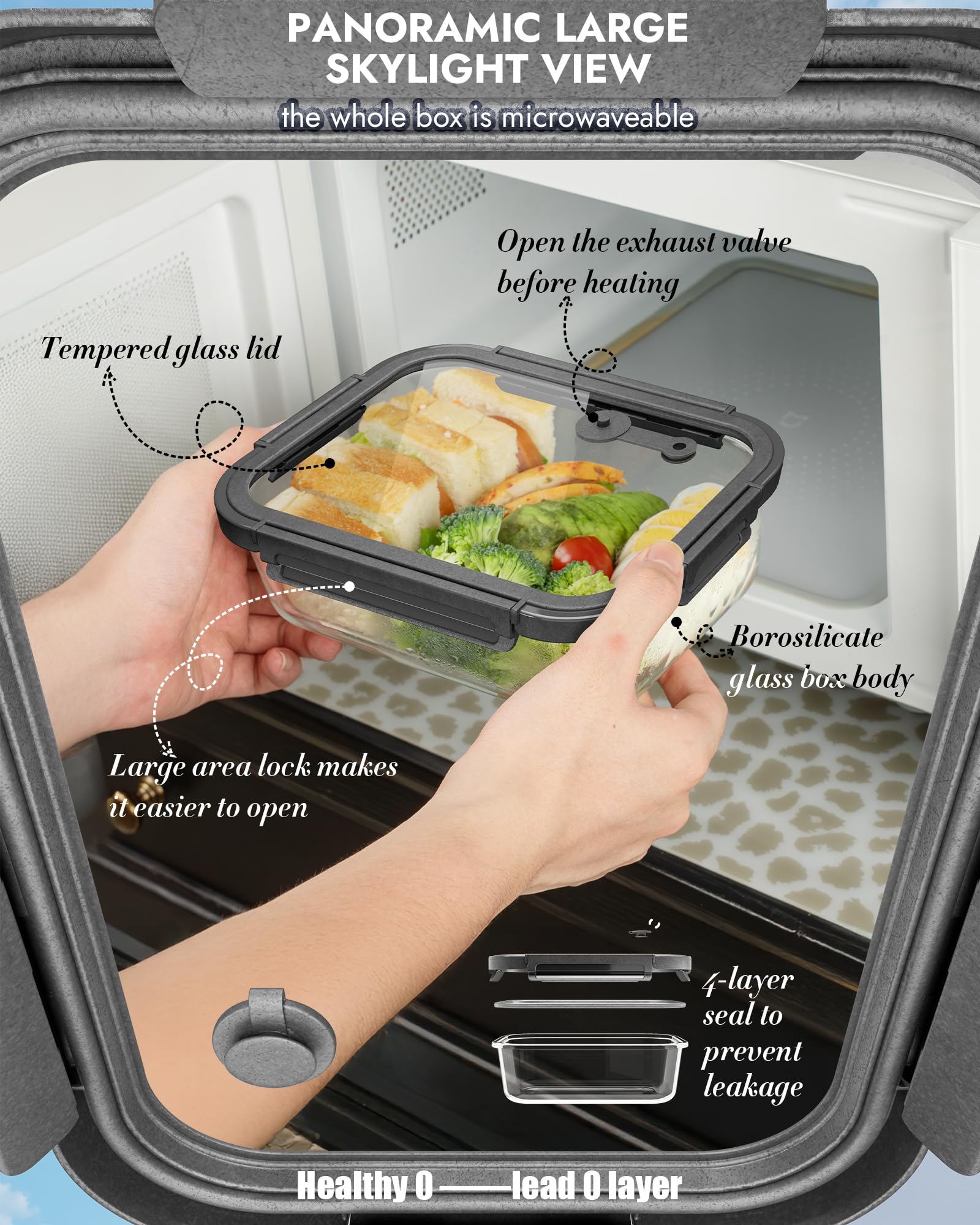 BOROHOUSE stacked containers in freezer, space-saving and organized